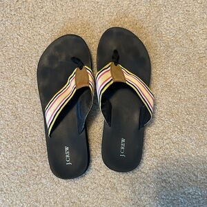 J.Crew Women’s sandals. Black sole, pink and yellow.